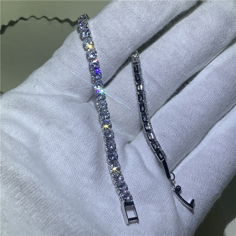 Classic Tennis Bracelet 4mm 5A cubic zirconia 925 Sterling Silver Gold Filled Engagement Wedding Bracelets for women Bridal Gift