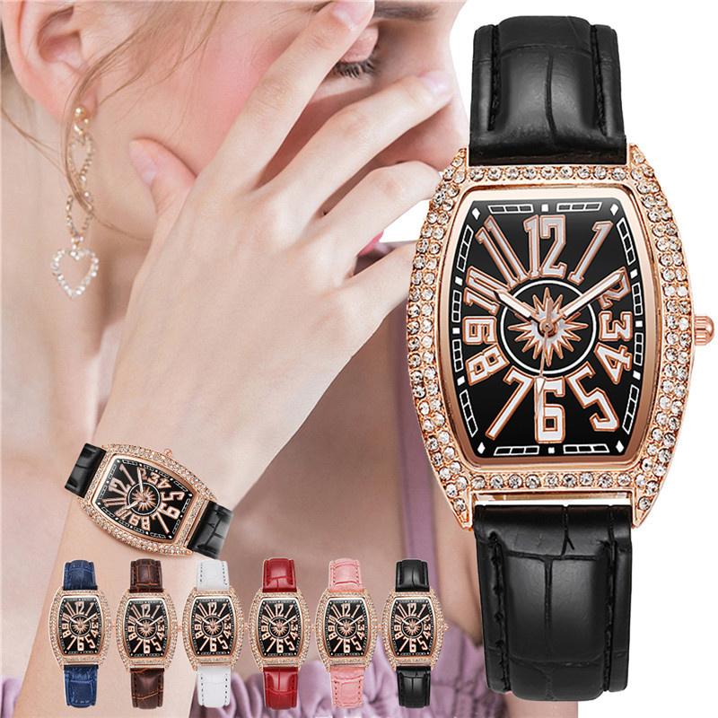Wristwatches Women Tonneau Arabic Numbers Diamond Luxury Ladies Leather Quartz Clock Relogio Feminino, Silver pink
Wristwatches Women Tonneau Arabic Numbers Diamond Luxury Ladies Leather Quartz Clock Relogio Feminino, Silver pink