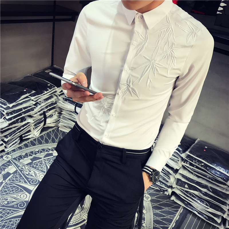 Casual Simple Fashion Design Embroidered Long-sleeve Shirts Men's Pure Color Shirts Size -3XL, White
Casual Simple Fashion Design Embroidered Long-sleeve Shirts Men's Pure Color Shirts Size -3XL, White