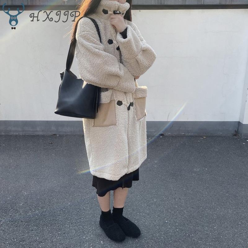 Women's Wool & Blends HXJJP 2021 Women Coat Winter Loose Lambs Jackets Horn Button Long, Beige
Women's Wool & Blends HXJJP 2021 Women Coat Winter Loose Lambs Jackets Horn Button Long, Beige