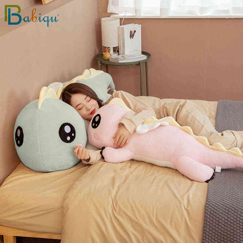 New Huggable Huge Long Cute Dinosaur Plush Toy Soft Cartoon Animal Angel Dragon Stuffed Doll Boyfriend Pillow Kids Birthday Gift AA220314