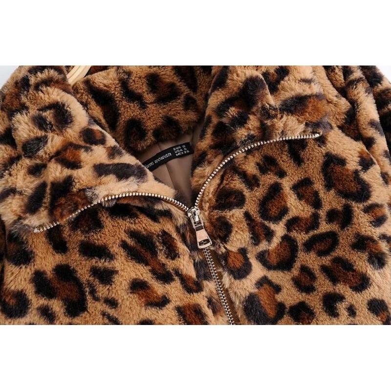 Women Winter Autumn Vintage Leopard Jacket Female Warm Animal Print Tops Long Sleeve Cotton Coat Clothes modis manteau femme T200111