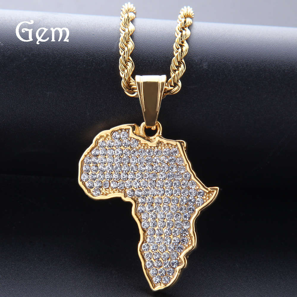 Selected hip hop stainless steel map full diamond pendant color preserving stainless steel jewelry africamapppendant
Selected hip hop stainless steel map full diamond pendant color preserving stainless steel jewelry africamapppendant