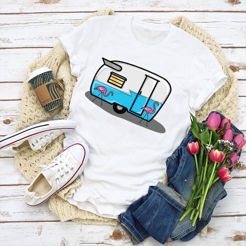 graphic flamingo camper trip women cartoon print summer clothes womens clothing tee female, White
graphic flamingo camper trip women cartoon print summer clothes womens clothing tee female, White