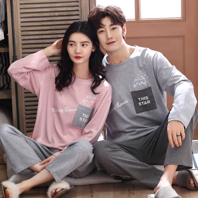 Long Sleeve Pijama for Male Plus Size Sleep Clothing Cotton Casual Nightie Sleepwear Men Pyjamas Suit Autumn Couple Pajamas 211019, S18
Long Sleeve Pijama for Male Plus Size Sleep Clothing Cotton Casual Nightie Sleepwear Men Pyjamas Suit Autumn Couple Pajamas 211019, S18