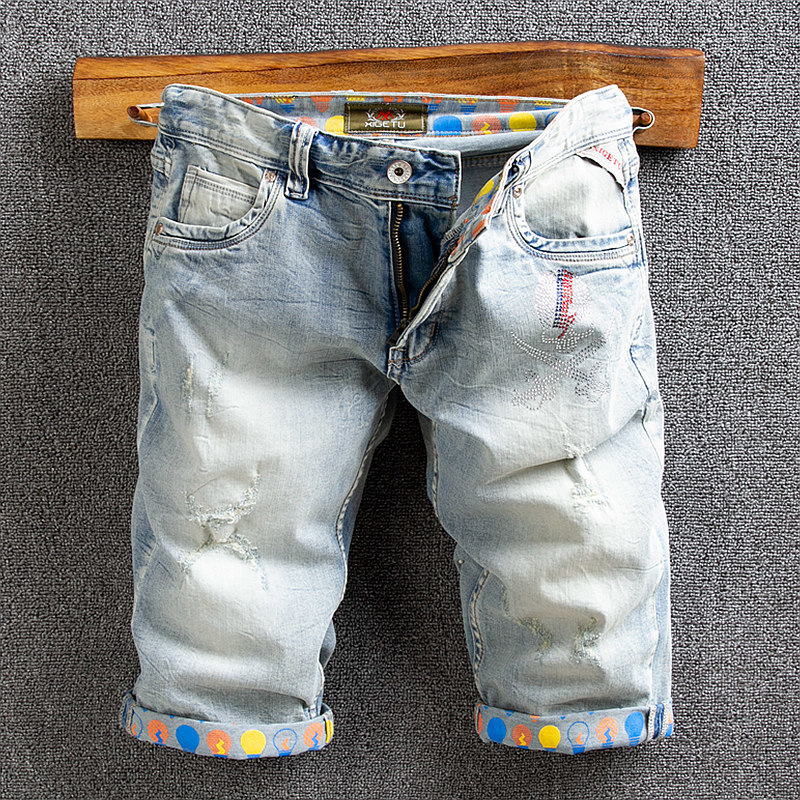 2021 New Summer Newly Fashion Light Blue Elastic Printed Denim Shorts Men Top Quality Designer Hip Hop Short Jeans Homme Yc58
2021 New Summer Newly Fashion Light Blue Elastic Printed Denim Shorts Men Top Quality Designer Hip Hop Short Jeans Homme Yc58