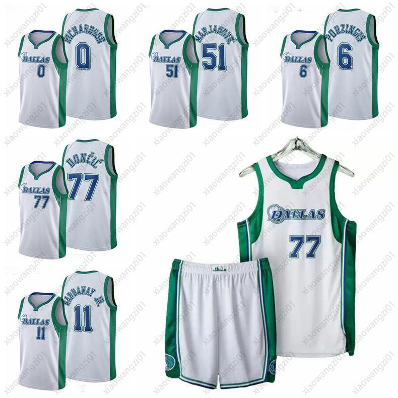 77 Doncic Basketball jersey 6 Porzingis 11 Hardaway Jr. 55 Marjanovic 0 Richardson DallasCity jerseys 2021-22 75TH Diamond Men Youth Kid S-XXL от DHgate WW