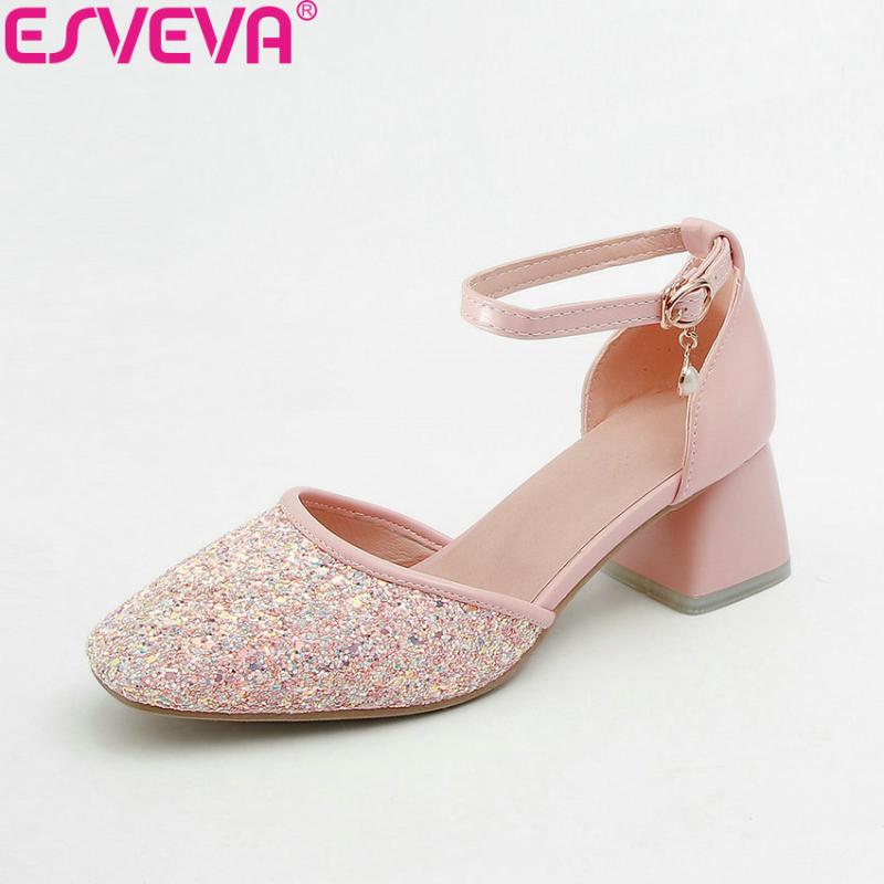 ESVEVA 2021 Women Pumps High Heels Sweet Style Sequins PU Shoes Square Toe Square Heels Two-piece Women Pumps Shoes Size 34-43, Pink
ESVEVA 2021 Women Pumps High Heels Sweet Style Sequins PU Shoes Square Toe Square Heels Two-piece Women Pumps Shoes Size 34-43, Pink