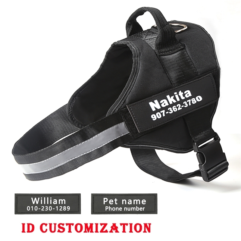 Personalized Dog Harness NO PULL Reflective Adjustable Pet Harness for Small Large Dogs Harness Vest With ID Name Custom Tag Y200922
Personalized Dog Harness NO PULL Reflective Adjustable Pet Harness for Small Large Dogs Harness Vest With ID Name Custom Tag Y200922