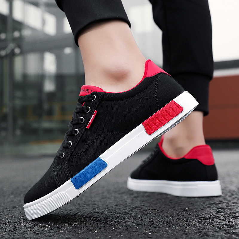 Men Canvas Sneakers Lovers Comfortable Shoes Vulcanize Flats Casual Man Chaussure Lace-up Male Walking Footwear Plus Size Y0907