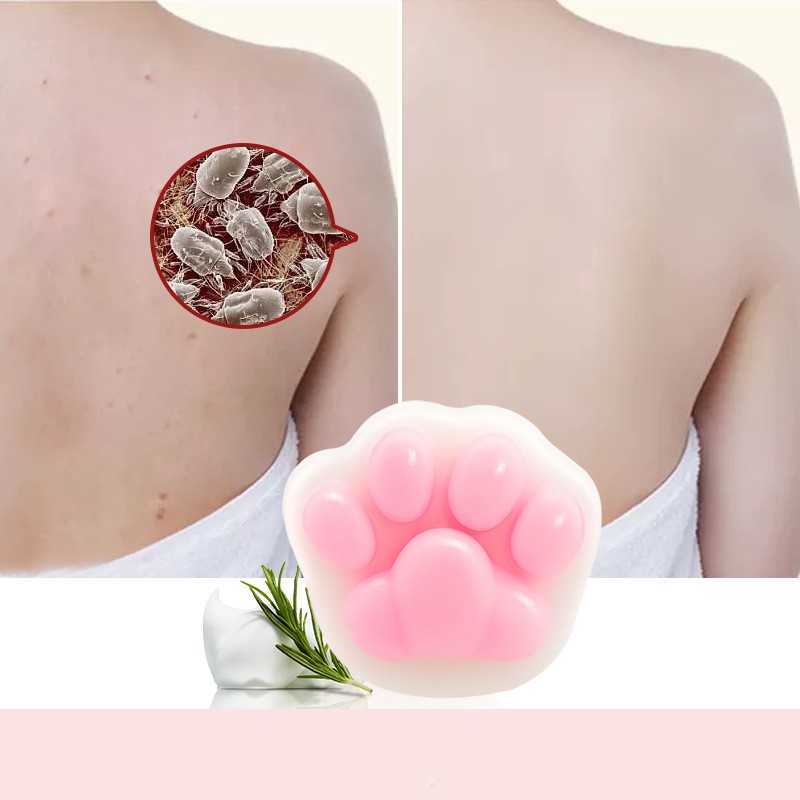 Cute Cat Claw Acarid Soaps Acne Oil Control Blackhead Remove Wash Bath Essential Oil's Handmade Soap Jabon Hecho A Mano