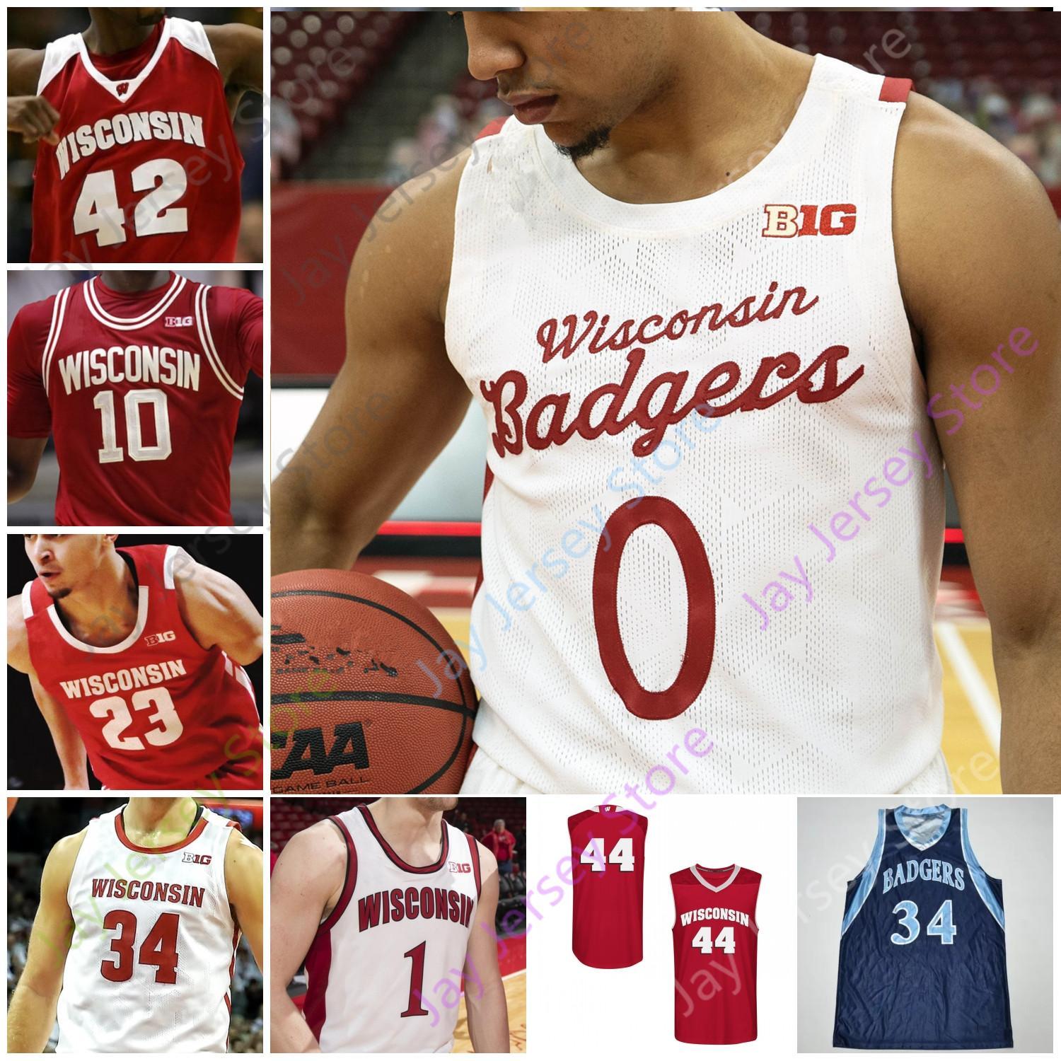 

Wisconsin Badgers Basketball Jersey NCAA College Nate Reuvers Brad Davison Tyler Wahl Ben Carlson Jonathan Davis Lorne Bowman II Crowl Ki sM, Red