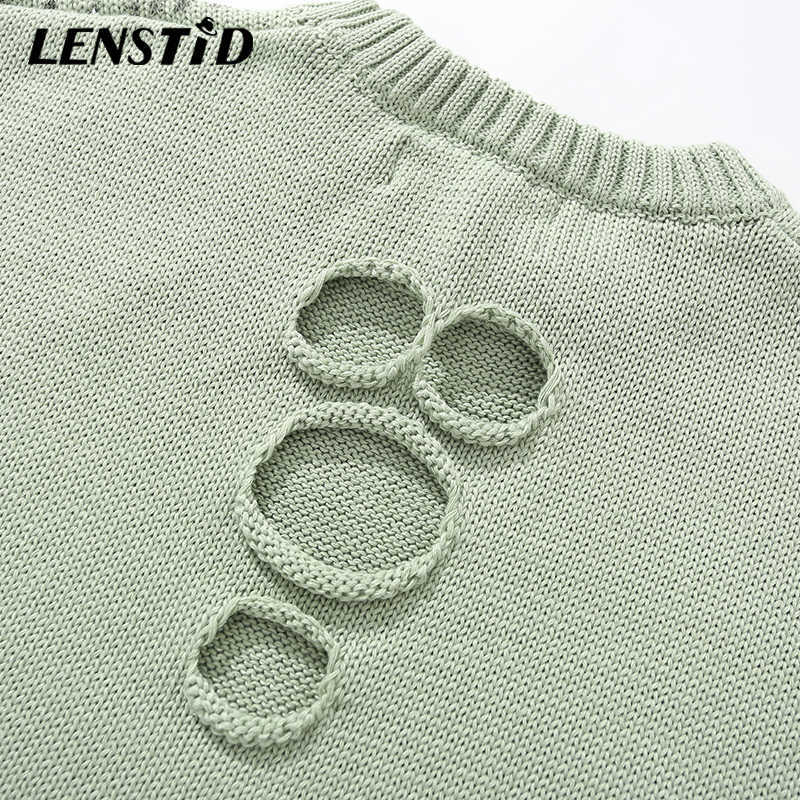 LENSTID Men Hip Hop Knitted Jumper Sweaters Butterfly Ink Graffiti Streetwear Harajuku Autumn Oversized Hipster Casual Pullovers 211008