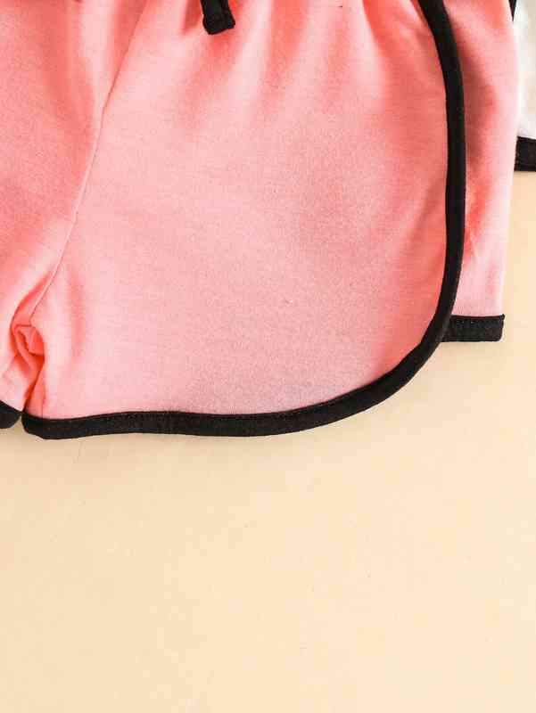 Baby 3pcs Tie Waist Contrast Binding Shorts SHE