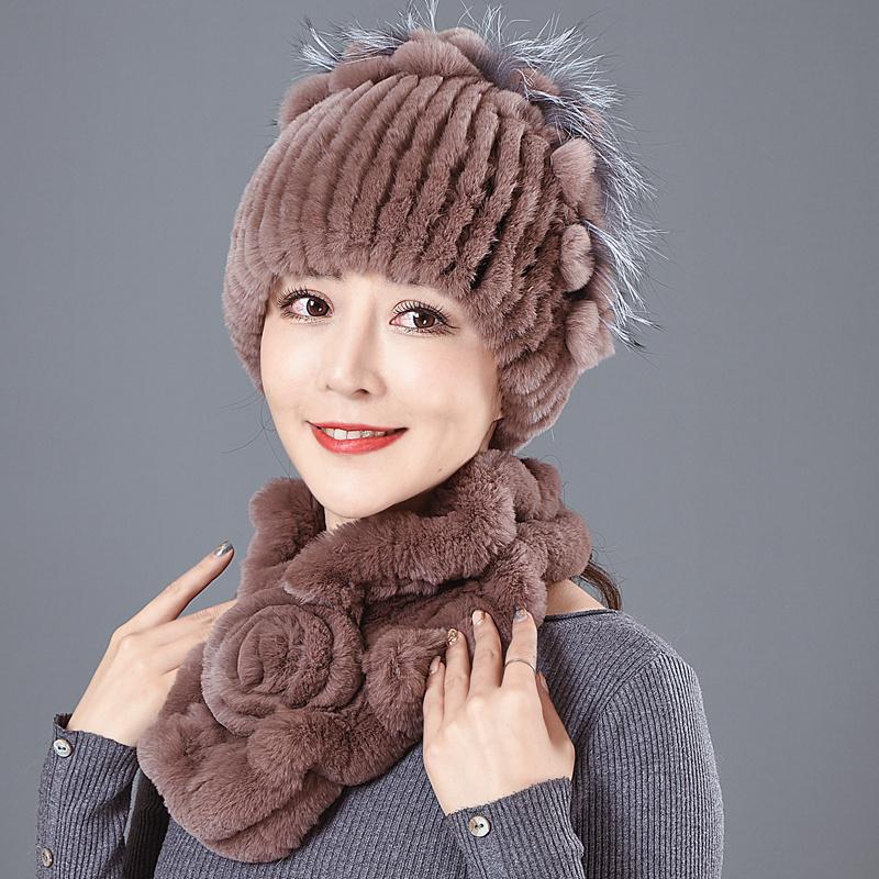 Beanies Women Winter Fur Hat Scarf Sets Natural Warm Real Rex Cap Scarves Lady Knitted 100% Genuine Hats Muffler
Beanies Women Winter Fur Hat Scarf Sets Natural Warm Real Rex Cap Scarves Lady Knitted 100% Genuine Hats Muffler