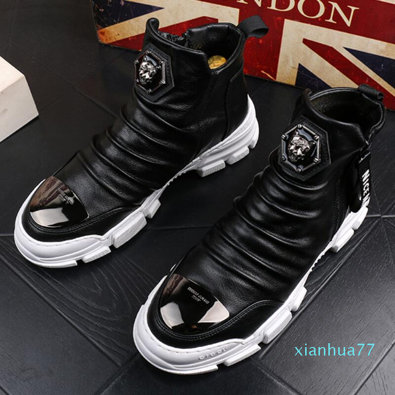 2021 Casual Flat Shoe Makasin Men's High Top Rock Hip Hop Mix Colors for Men 2021 362
