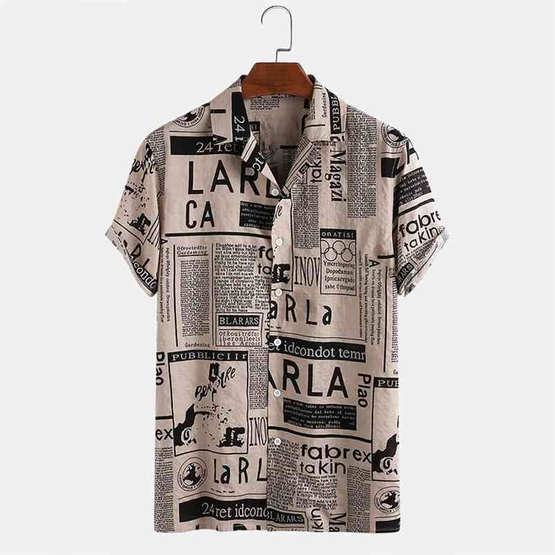 Men Shirts Fashion Vintage spaper Print s 65% Cotton Casual Holiday Short Sleeve For Hawaiian Shirt 210721, Picture color
Men Shirts Fashion Vintage spaper Print s 65% Cotton Casual Holiday Short Sleeve For Hawaiian Shirt 210721, Picture color
