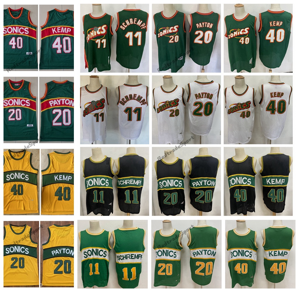 Vintage Seattle 11 Detlef Schrempf SuparSoniics Basketball Jerseys Mens 20 The Glove Gary Payton 40 Reign Man Shawn Kemp Green Black Red Sti
Vintage Seattle 11 Detlef Schrempf SuparSoniics Basketball Jerseys Mens 20 The Glove Gary Payton 40 Reign Man Shawn Kemp Green Black Red Sti