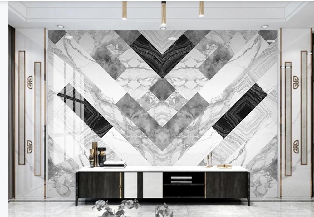 Custom 3d wallpapers window mural wallpaper Geometric marble wallpapers relief three-dimensional TV sofa background wall tile mural