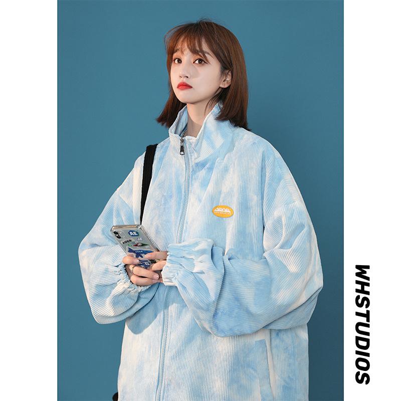 Women's Jackets Corduroy Tie-Dyed Coat Loose Korean Style Student BF Stand Collar Baseball Uniform Fried Street Sweet Cool Top, Black
Women's Jackets Corduroy Tie-Dyed Coat Loose Korean Style Student BF Stand Collar Baseball Uniform Fried Street Sweet Cool Top, Black
