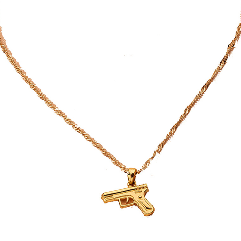 Creative Hip Hop Pistol Shaped Pendant Necklace Fashion Gold Gun Clavicle Chain For Men Women Punk Party Nightclub Accessories
Creative Hip Hop Pistol Shaped Pendant Necklace Fashion Gold Gun Clavicle Chain For Men Women Punk Party Nightclub Accessories