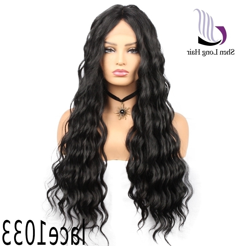 women's wig 2021 new lace middle part black long small curly hair chemical fiber headgear women, Lace1033
women's wig 2021 new lace middle part black long small curly hair chemical fiber headgear women, Lace1033