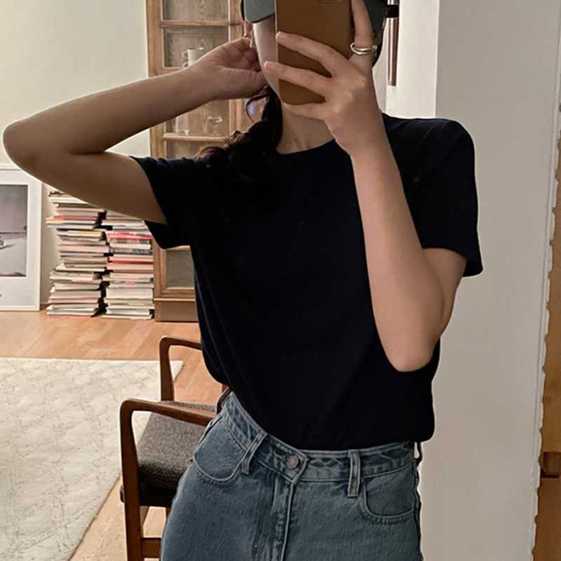 O-neck Short Sleeve Casual Tee Shirt Loose Korean Fashion Ins Retro Tops Women Knitted Soft Solid Simple T-shirts 13A264 210525, Malachite blue
O-neck Short Sleeve Casual Tee Shirt Loose Korean Fashion Ins Retro Tops Women Knitted Soft Solid Simple T-shirts 13A264 210525, Malachite blue