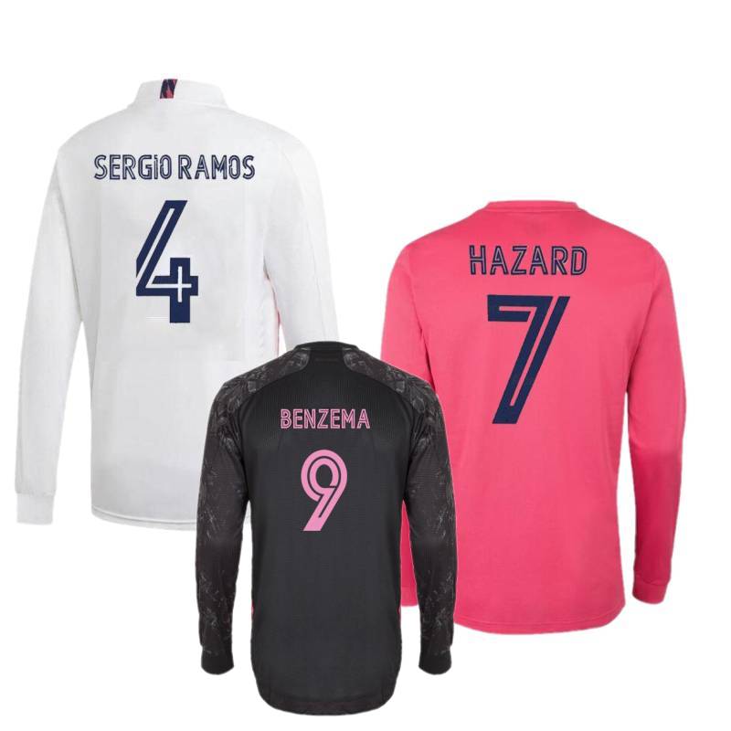 2020/21 Real Madrid Long Sleeve Soccer Jersey #7 HAZARD #18 JOVIC Uniform 2021 SERGIO RAMOS MODRIC ISCO Full Sleeve Football Shirts, Home
2020/21 Real Madrid Long Sleeve Soccer Jersey #7 HAZARD #18 JOVIC Uniform 2021 SERGIO RAMOS MODRIC ISCO Full Sleeve Football Shirts, Home