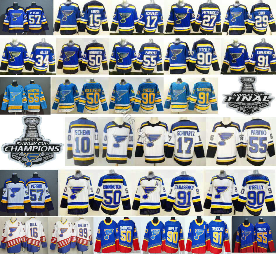 St. Louis Blues 10 Brayden Schenn 17 Jaden Schwartz 50 Binnington 55 Colton Parayko David Perron 91 Vladimir 90 Ryan O'Reilly Hockey Jerseys, Black;red
St. Louis Blues 10 Brayden Schenn 17 Jaden Schwartz 50 Binnington 55 Colton Parayko David Perron 91 Vladimir 90 Ryan O'Reilly Hockey Jerseys, Black;red