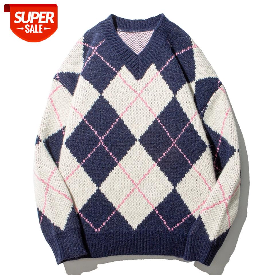 Argyle Color Block Knitted Sweater Men Cotton Harajuku Jumper Sweater Oversize 2020 Winter Casual Knittwear Pullover Top #PP9R, White;black
Argyle Color Block Knitted Sweater Men Cotton Harajuku Jumper Sweater Oversize 2020 Winter Casual Knittwear Pullover Top #PP9R, White;black