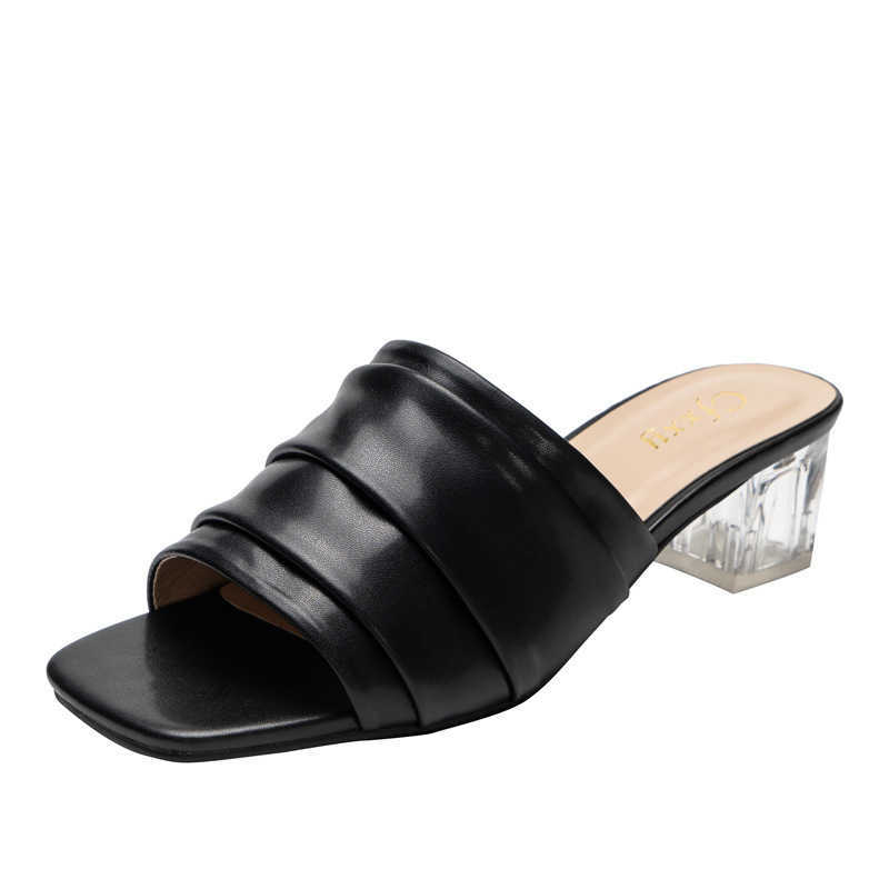 Summer Lady Heels Shoes Solid Women Sandals Fashion Pleated Transparent Heel Middle Heel Women's Shoes Square Toe 210611, Brown
Summer Lady Heels Shoes Solid Women Sandals Fashion Pleated Transparent Heel Middle Heel Women's Shoes Square Toe 210611, Brown