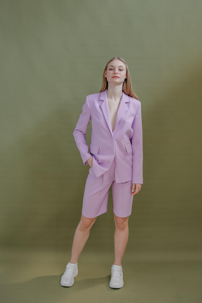Fashion Girls Blazer Suits Women 2 Pieces Short Pants Evening Party Prom Formal Outfit Tuxedos (Jacket+Pants)