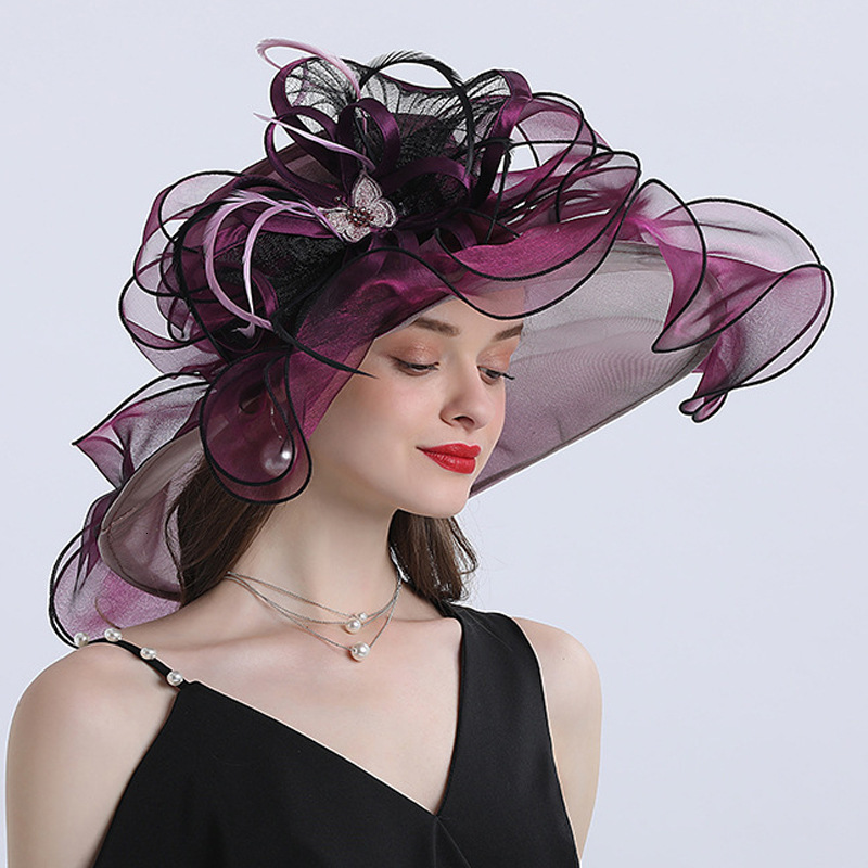 2021 New Women's Wide Brim Summer Church Kentucky Derby Fascinator Bridal Hat Tea Party Sun Travel Wedding Organza Floral Cap 5ohi, Navy blue
2021 New Women's Wide Brim Summer Church Kentucky Derby Fascinator Bridal Hat Tea Party Sun Travel Wedding Organza Floral Cap 5ohi, Navy blue