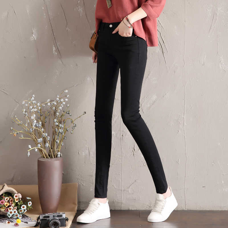 Jeans for Women black White High Waist Woman Elastic Stretch female denim skinny pencil pants 210922