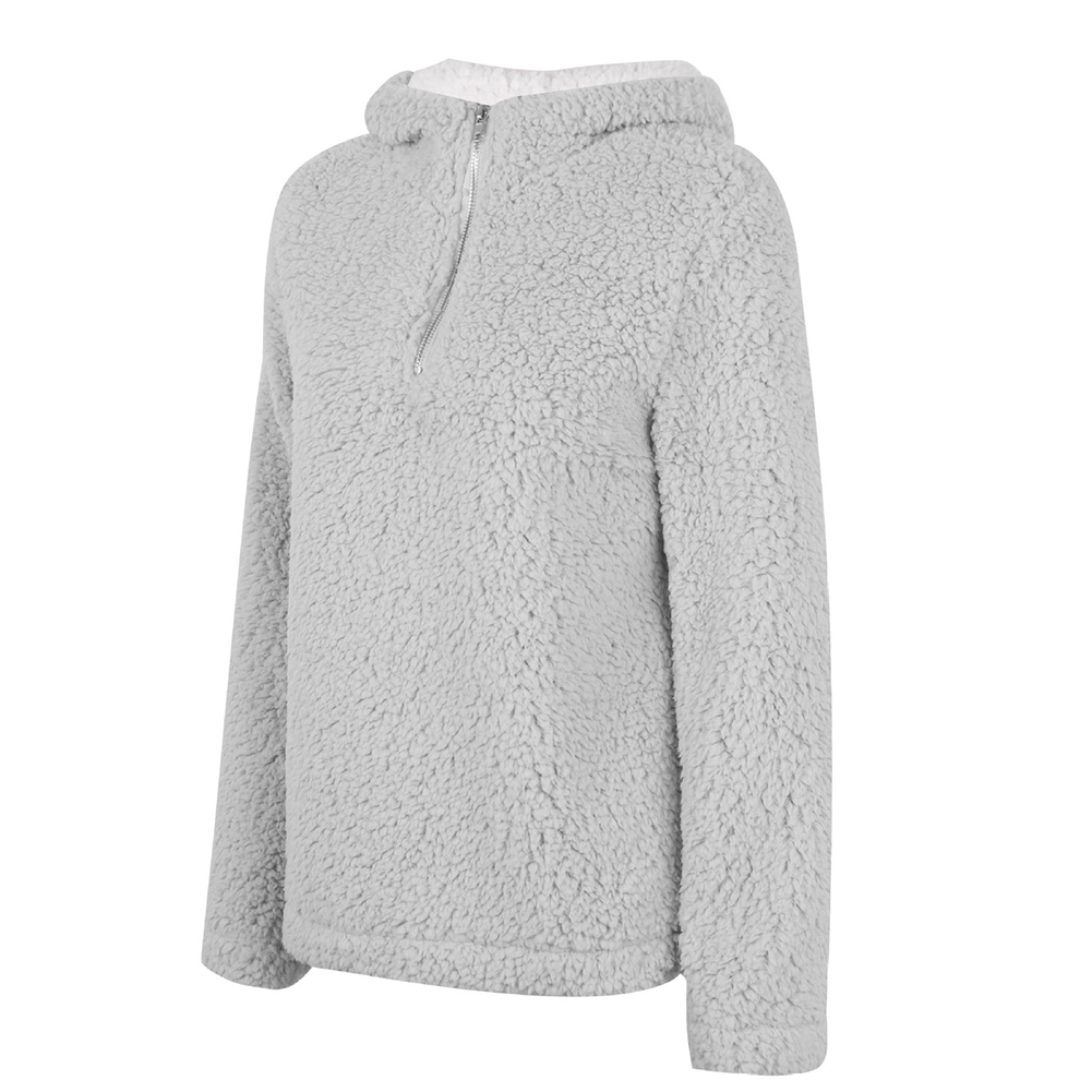 Ladies With Pocket Fashion High Collar Warm Zipper Up Long Sleeve Casual Autumn Winter Loose Soft Women Hoodie Outwear Solid T200525