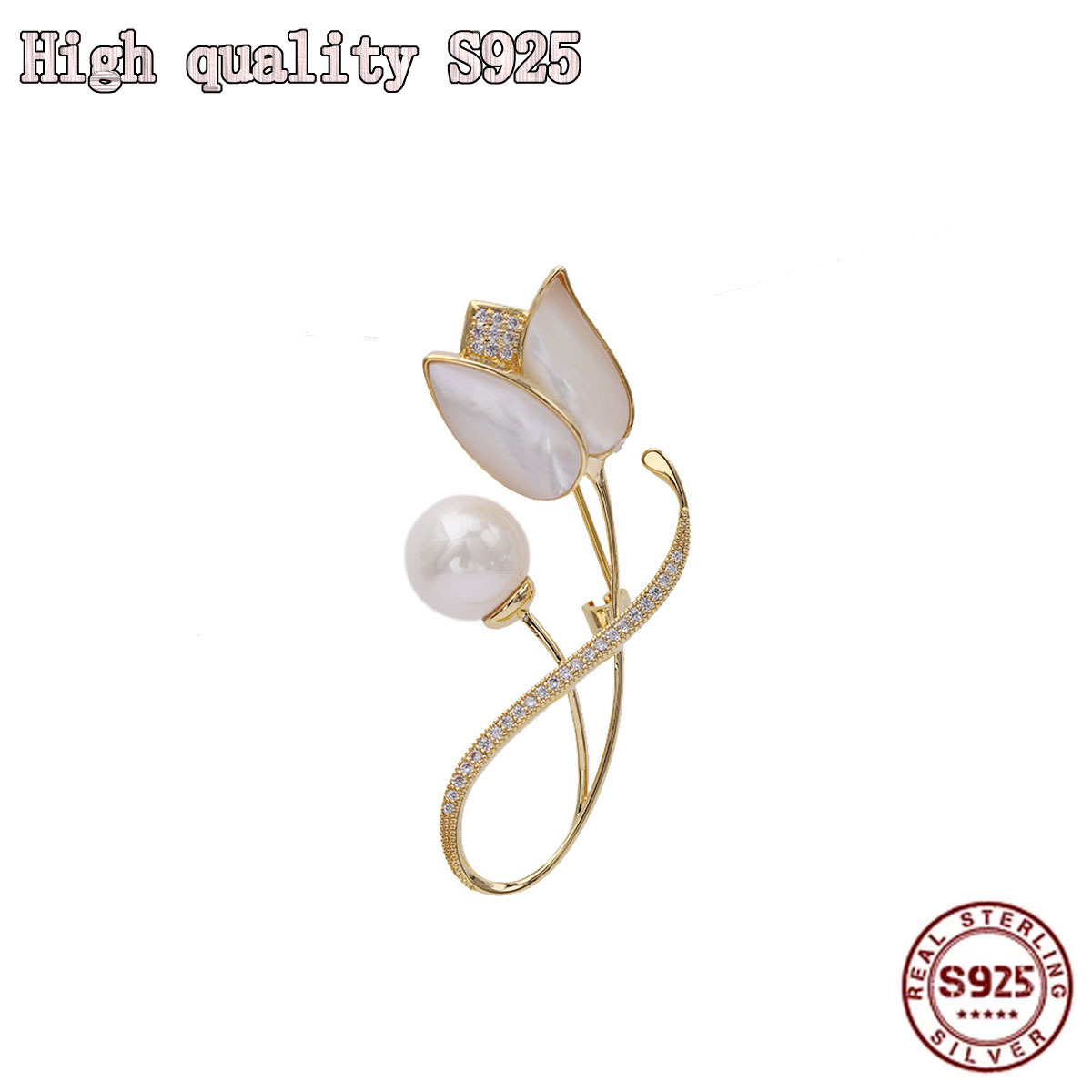 Quality Fashion Personality High Grade Natural Mother Shell Pin Suit Coat Versatile Accessories Tulip Lady Brooch
Quality Fashion Personality High Grade Natural Mother Shell Pin Suit Coat Versatile Accessories Tulip Lady Brooch
