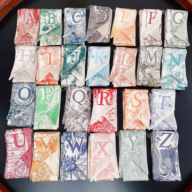 New 26 Letters Luxury Brand Scarf Women Silk Scarf Bag Skinny Scarves Design Wrist Towel Foulard Neckerchief Headband For Ladies X220216
New 26 Letters Luxury Brand Scarf Women Silk Scarf Bag Skinny Scarves Design Wrist Towel Foulard Neckerchief Headband For Ladies X220216