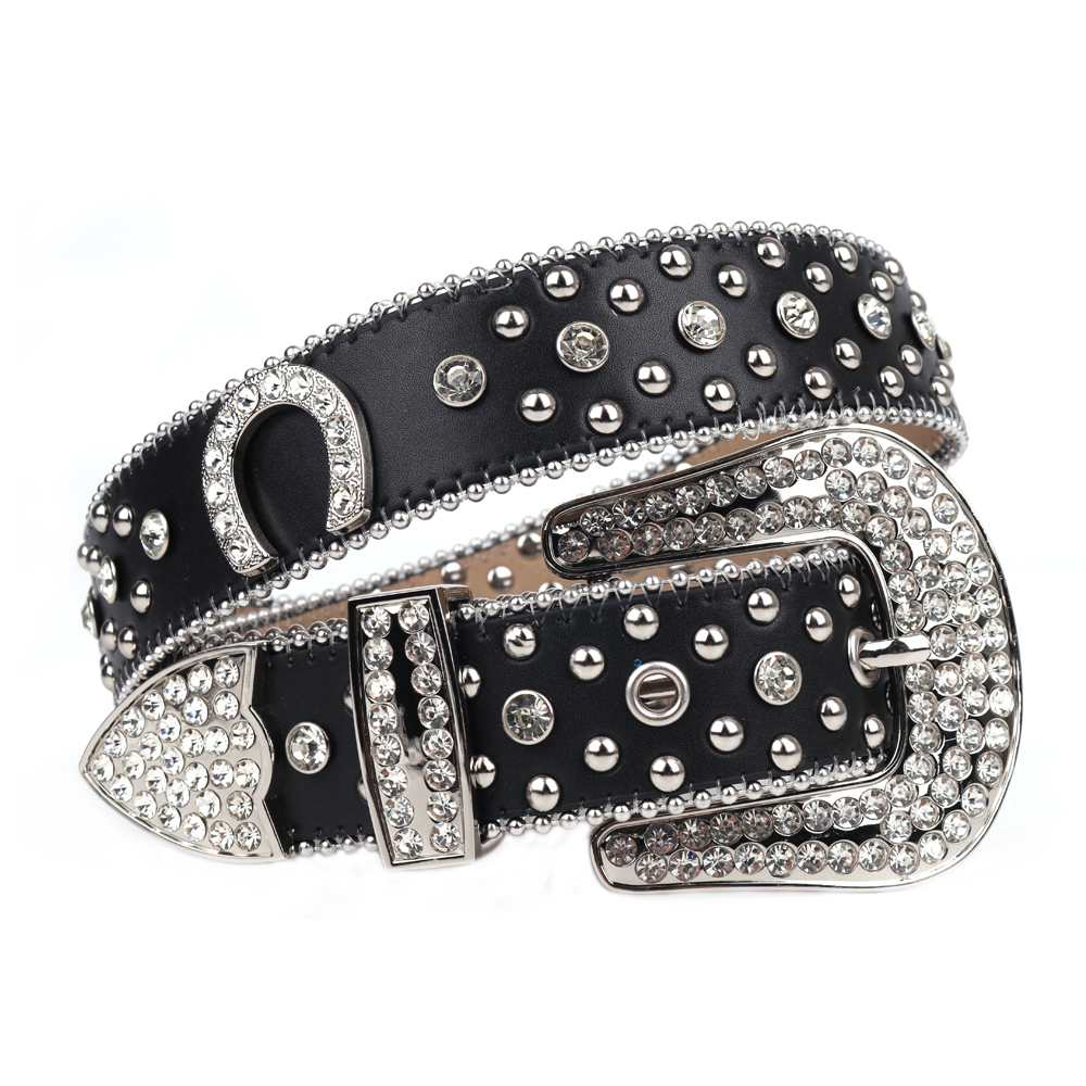 Western Rhinestones Belts Black Fashion Luxury Cowgirl Cowboy Bling Crystal Pin Buckle Diamond Studded Belts Cummerbunds Ceinture Homme
Western Rhinestones Belts Black Fashion Luxury Cowgirl Cowboy Bling Crystal Pin Buckle Diamond Studded Belts Cummerbunds Ceinture Homme