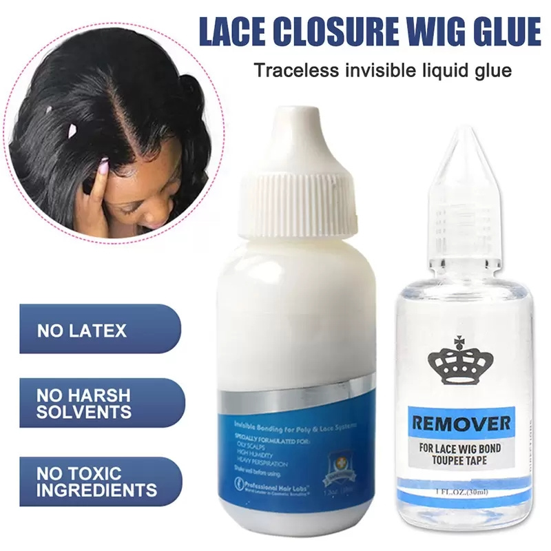38ml Lace Wig Cap Toupee Adhesive Glue Hair Replacement Sticker Extra Moisture Control lasting for wigs 20pcs