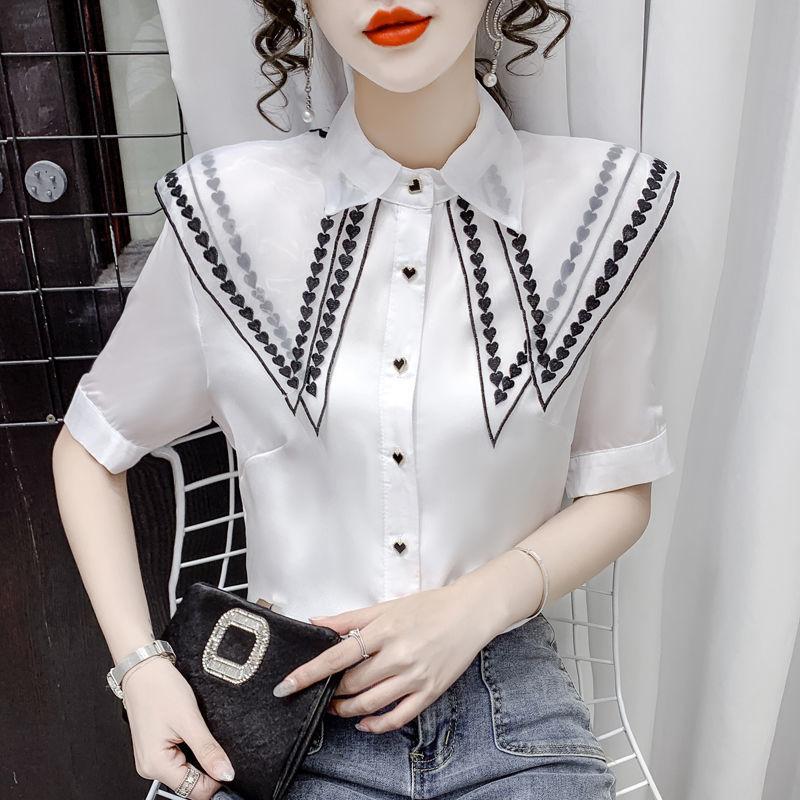 Women' Blouses & Shirts Doll Collar Chiffon Shirt Female Design Sense Niche 2021 Summer Super Fairy Blouse Sweet Small, White
Women' Blouses & Shirts Doll Collar Chiffon Shirt Female Design Sense Niche 2021 Summer Super Fairy Blouse Sweet Small, White