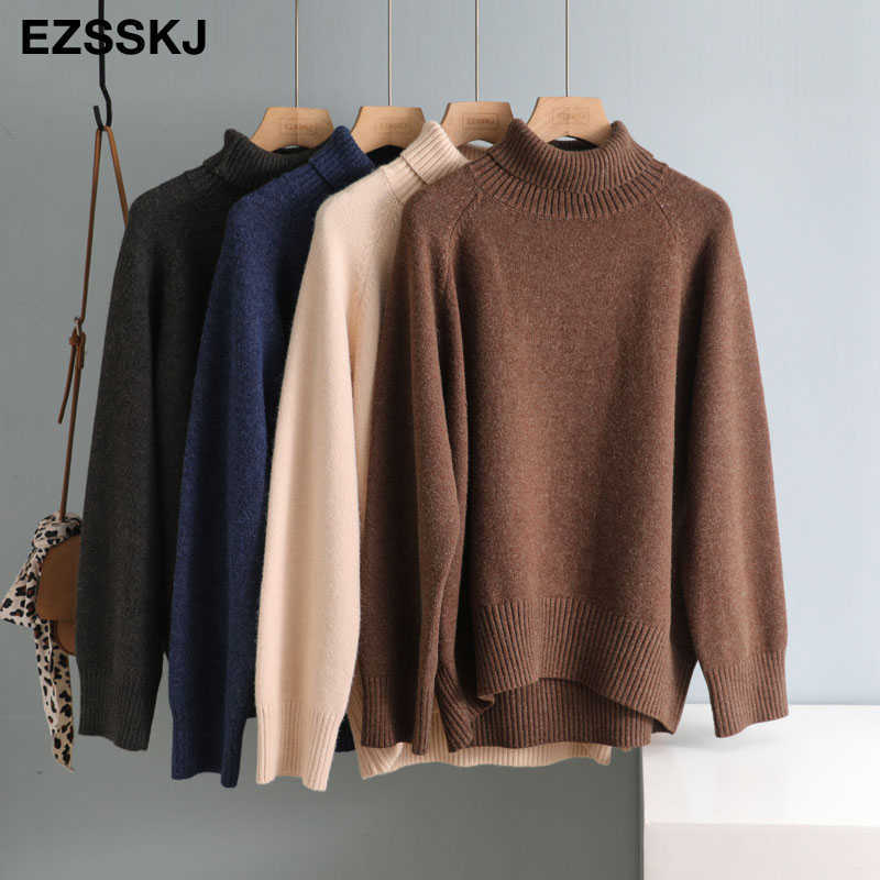 woman sweaters warm sweater oversize female women's turtleneck Autumn Winter women's wool sweater women's jumper pull long 210918