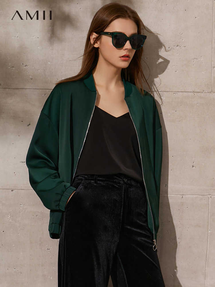 Minimalism Spring Women's Jacket Causal Stand Collar Letter Printed Loose Straight Coat Tops 12140056 210527