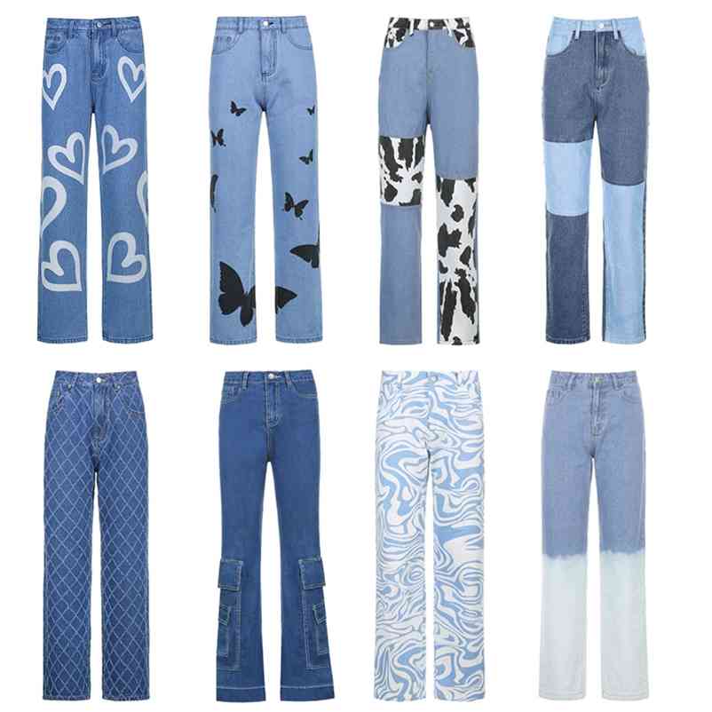 Women Jeans Blue Denim High Waisted Chic Fashion Harajuku Streetwear Vintage Pants Y2K Aesthetic 90s Clothing 210629, Jeans 9
Women Jeans Blue Denim High Waisted Chic Fashion Harajuku Streetwear Vintage Pants Y2K Aesthetic 90s Clothing 210629, Jeans 9