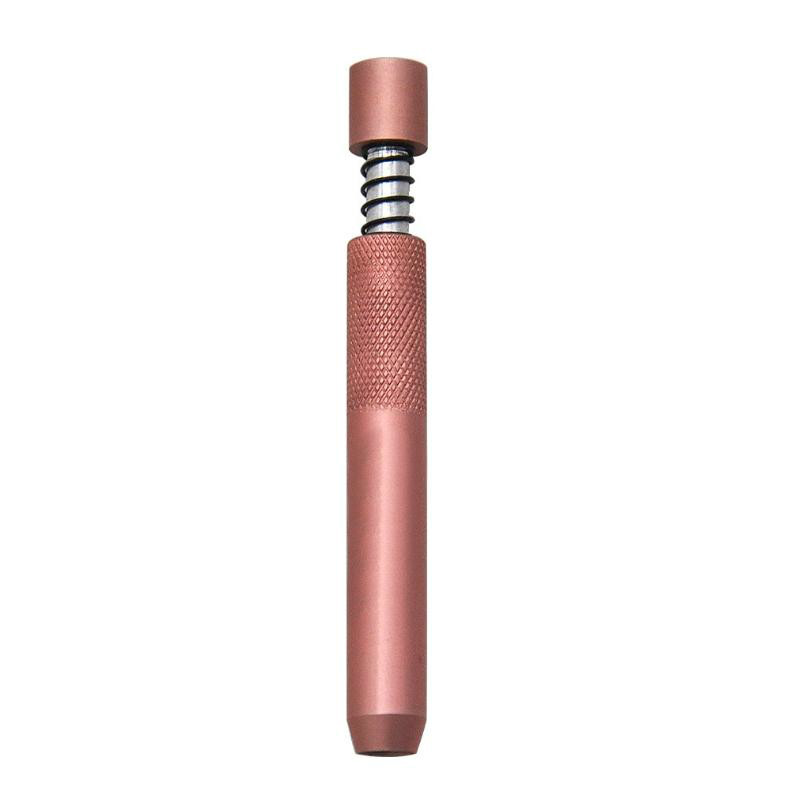 Portable Metal Smoking Pipes One Hitter Bat Spring Pipe 78MM Aluminum Snuff Snorter Tube Cigarette RRD7082 Free shipping