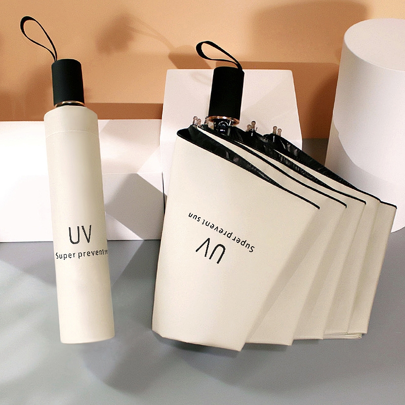 Folding fully automatic umbrella dual purpose rain shade UV protection