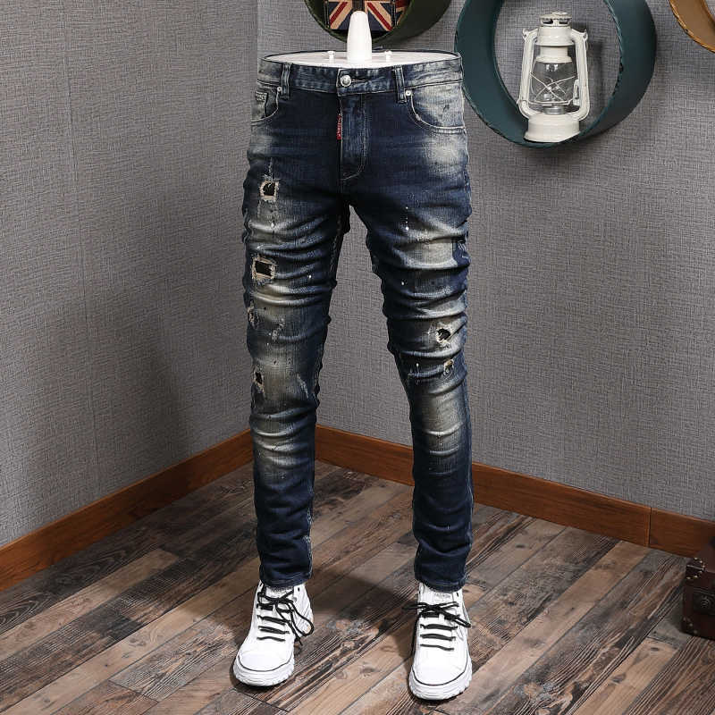 Ly Designer Fashion Men Jeans Retro Black Blue Ripped Denim Punk Pants Streetwear High Quality Slim Fit Hip Hop Trousers
Ly Designer Fashion Men Jeans Retro Black Blue Ripped Denim Punk Pants Streetwear High Quality Slim Fit Hip Hop Trousers