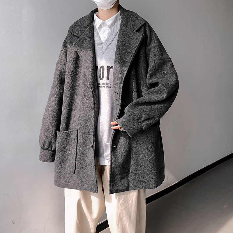 2021 New Korean Style Men's Fashion Short Coat Men Streetwear Loose Casual Oversize Woolen Jacket Mens Overcoat 9643, Gray
2021 New Korean Style Men's Fashion Short Coat Men Streetwear Loose Casual Oversize Woolen Jacket Mens Overcoat 9643, Gray