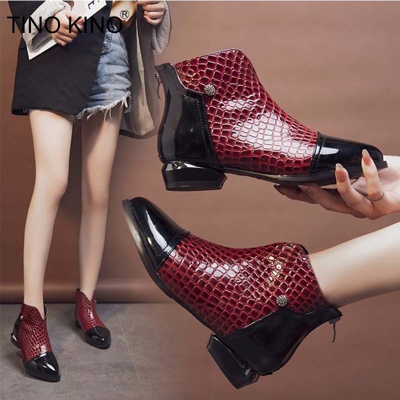 2021 New Women Ankle Boots Patent Leather Snake Crystal Button Ladies Pointed Toe Shoes Plus Size Fashion Rx50 XKF6, Wine red
2021 New Women Ankle Boots Patent Leather Snake Crystal Button Ladies Pointed Toe Shoes Plus Size Fashion Rx50 XKF6, Wine red