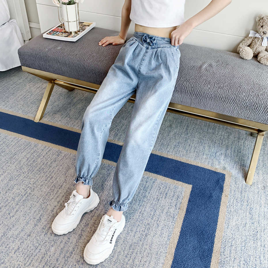 Girls Jeans Bow Kids Casual Style Children Spring Autumn Children's Clothes 6 8 10 12 14 210527