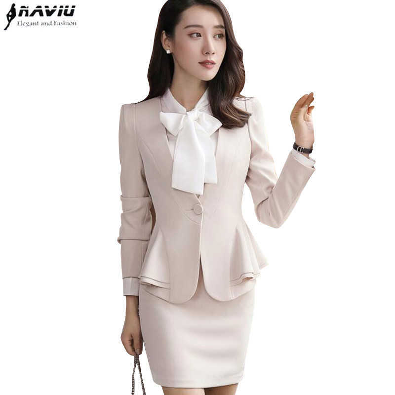 Autumn Winter Women Skirt Suits Elegant Business Formal Long Sleeve Hem Ruffles Office Ladies Plus Size Work Uniforms 210604, Black coat and skirt
Autumn Winter Women Skirt Suits Elegant Business Formal Long Sleeve Hem Ruffles Office Ladies Plus Size Work Uniforms 210604, Black coat and skirt